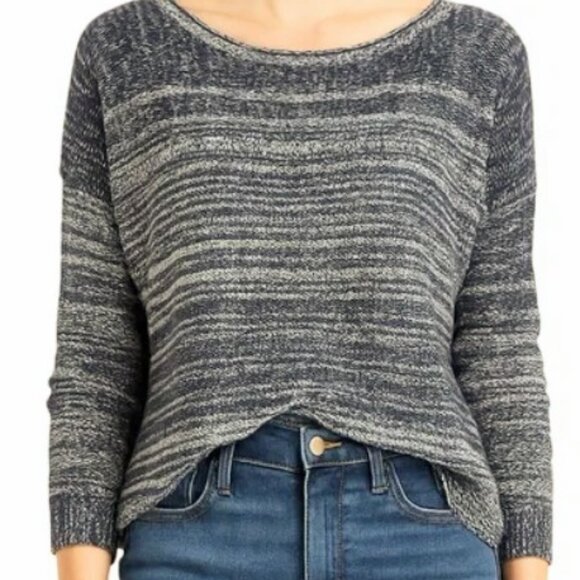 Madewell Sweaters - Madewell Sweater Women's Pullover Striped Boat Neck Wool Yak Gray Black White XS
